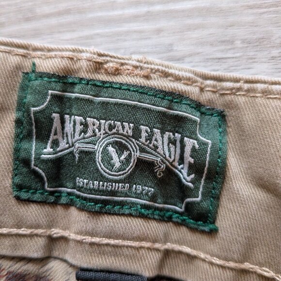 Vintage American Eagle Pants Men's 34x32 Beige Slim Straight - Picture 5 of 5